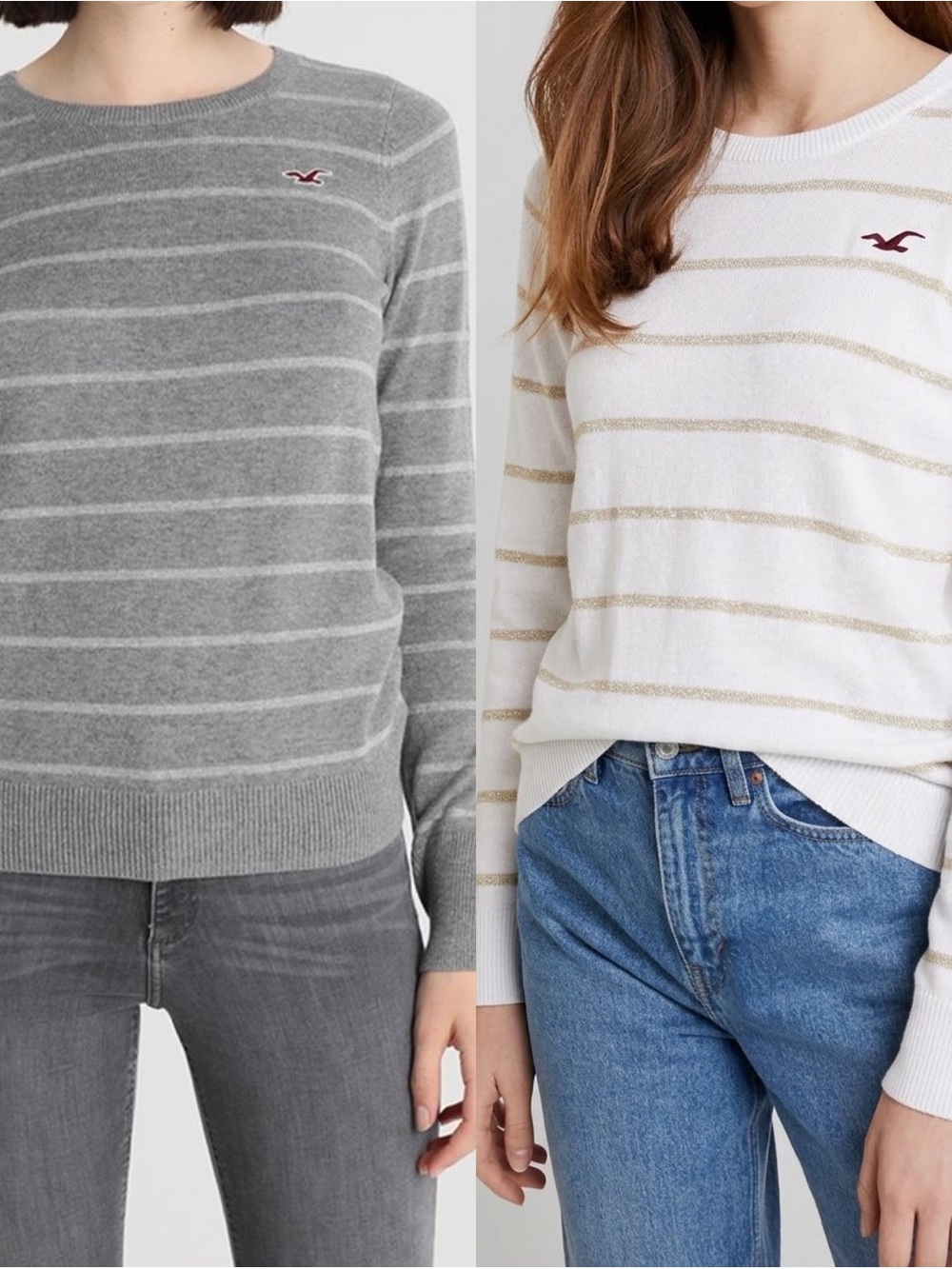 Hollister Striped Crewneck Sweater Bundle (2) Sz XS
